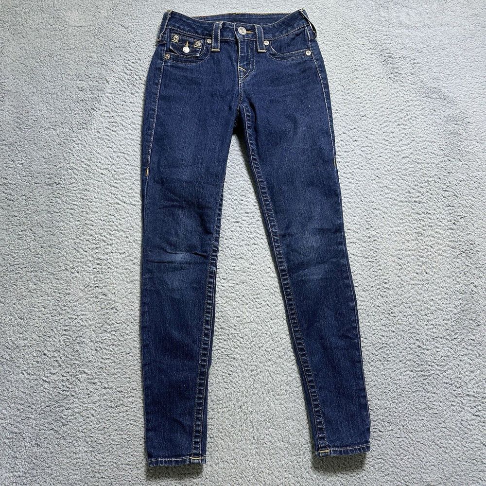 TRUE RELIGION Womens Serena Jeans 25 Blue Denim Slim Skinny W26 L28